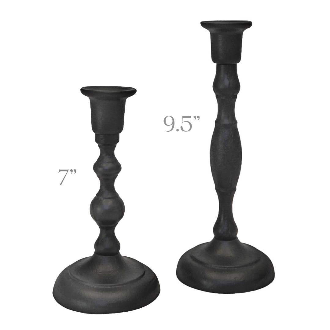 7 inch 9.5 inches black cast iron taper holder