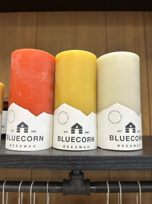 beeswax pillar candles