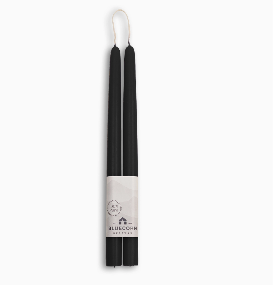 black beeswax taper