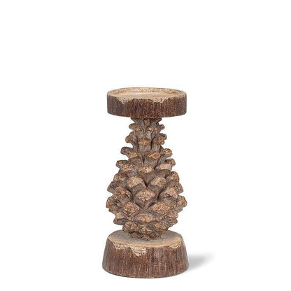 Small Pinecone Pillar Holder-8.5"H