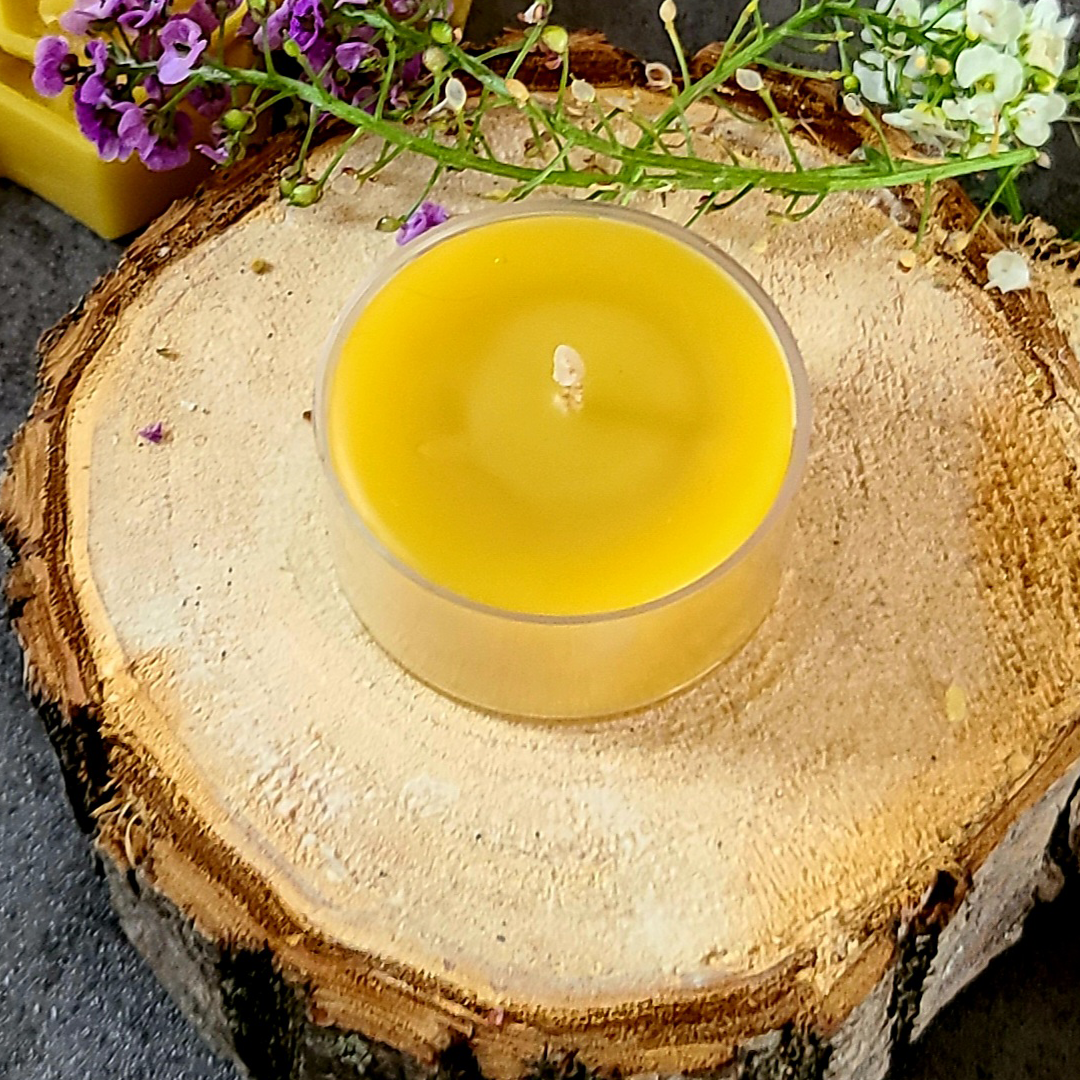 Organic Handmade Beeswax Tealight Candles pack of 6